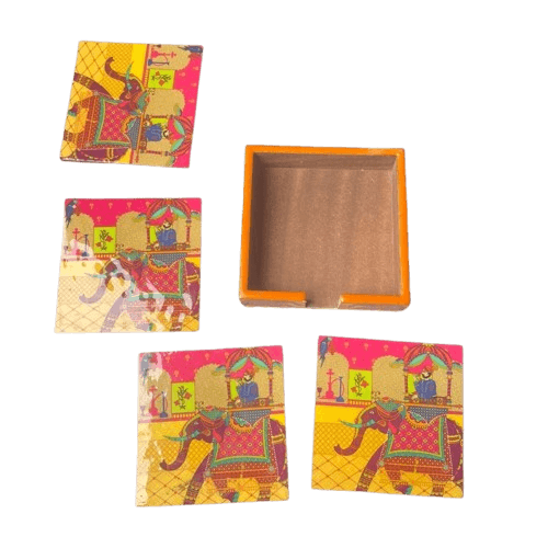 MDF PRINTED COASTER WITH HOLDER (DECAL)